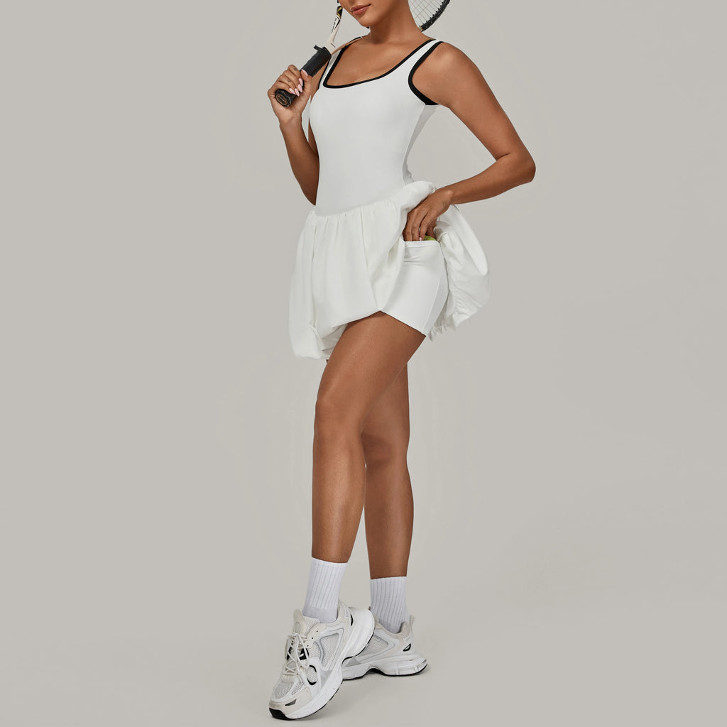 Bubble Court Tennis Dress with Built in Shorts