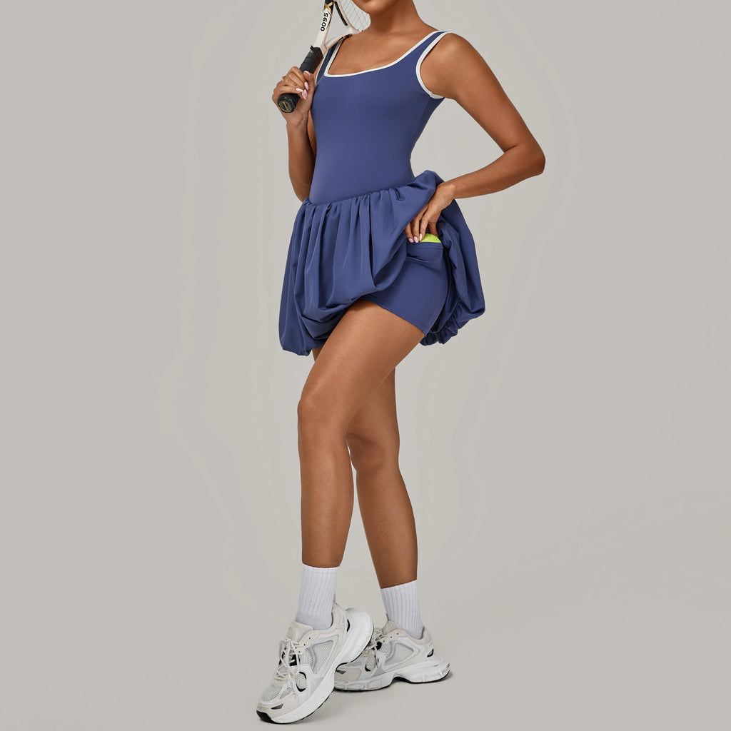 Bubble Court Tennis Dress with Built in Shorts