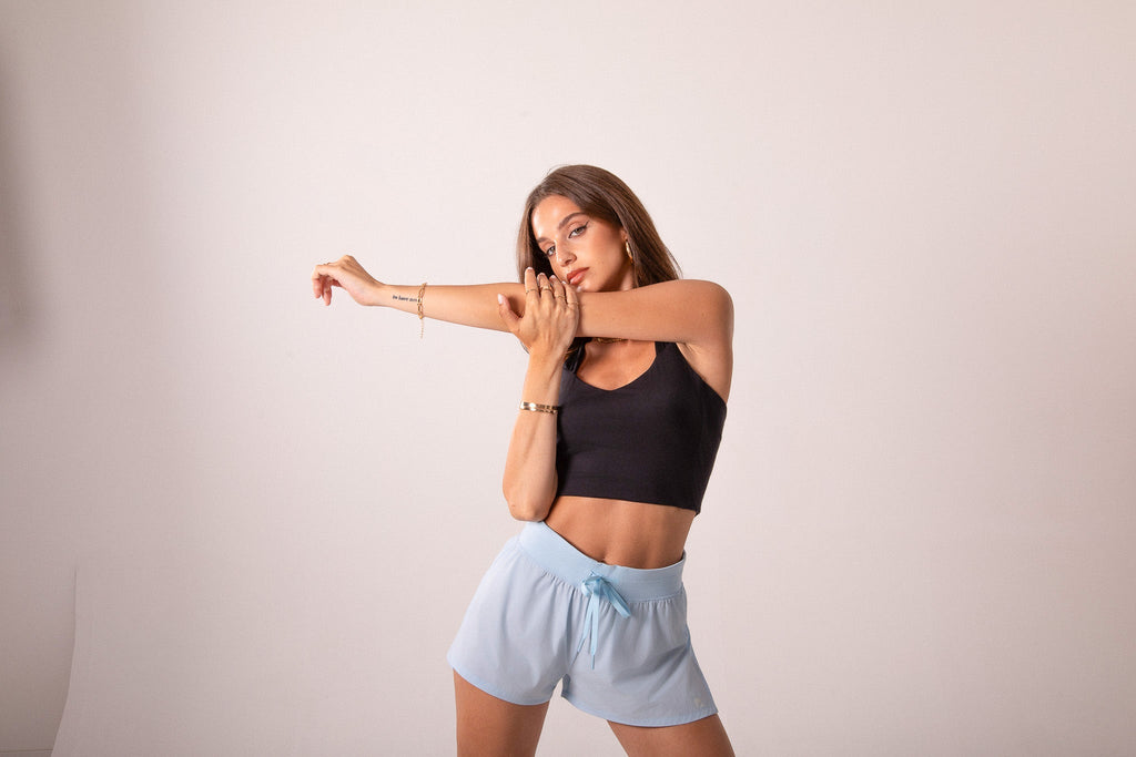 Running Baby Blue Flo Shorts